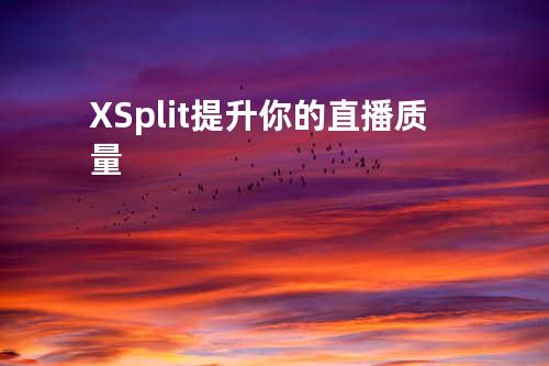 XSplit提升你的直播质量