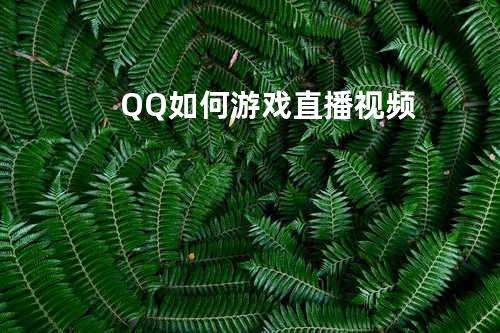 QQ如何游戏直播视频